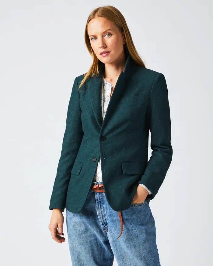 Women Banded Blazer Greygreen Billy Reid Jackets and Outerwear