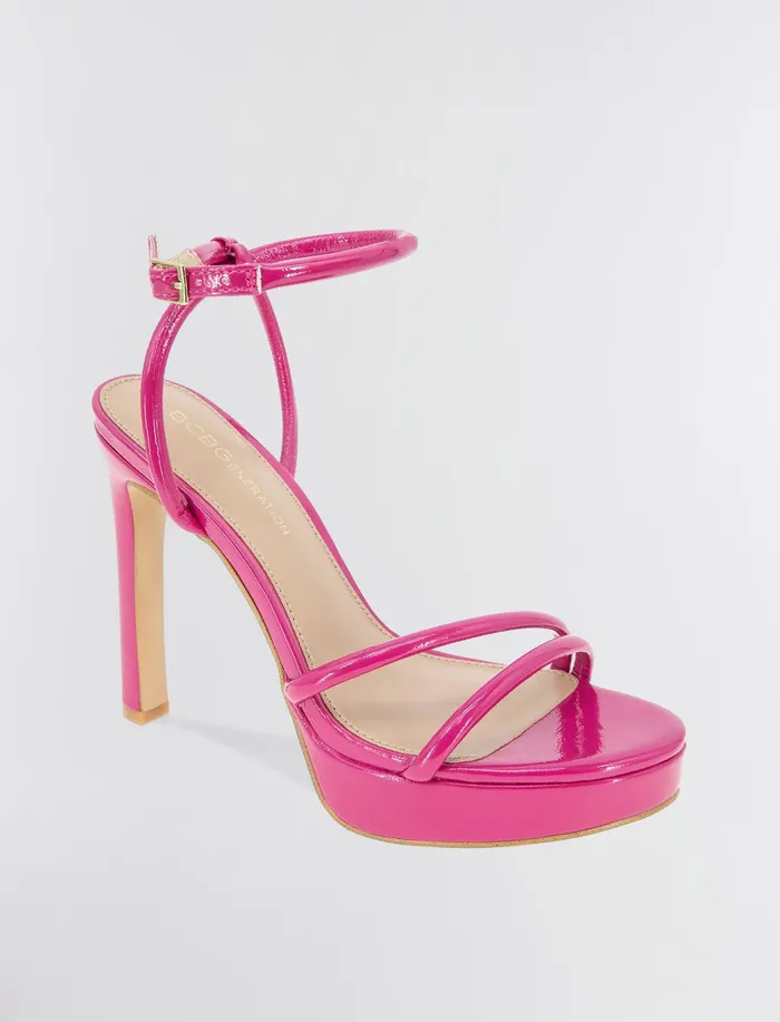 Women BCBGeneration BCBG Pink Kendi Sandal Heel Viva Pink Patent