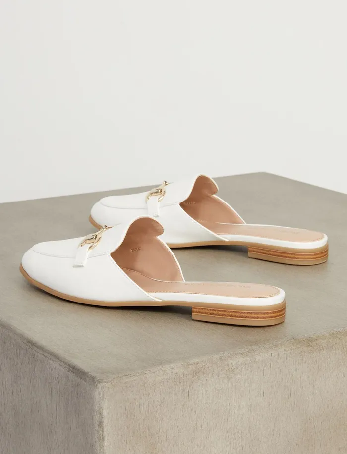 Women BCBGeneration BCBG Zemy Mule Flat White Women BCBGeneration BCBG Zemy Mule Flat White