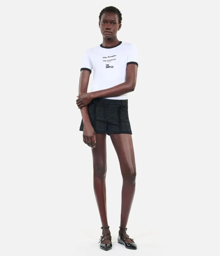 Women Blazers and Suits THE KOOPLES Black Tweed Shorts