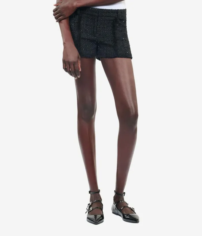 Women Blazers and Suits THE KOOPLES Black Tweed Shorts Women Blazers and Suits THE KOOPLES Black Tweed Shorts