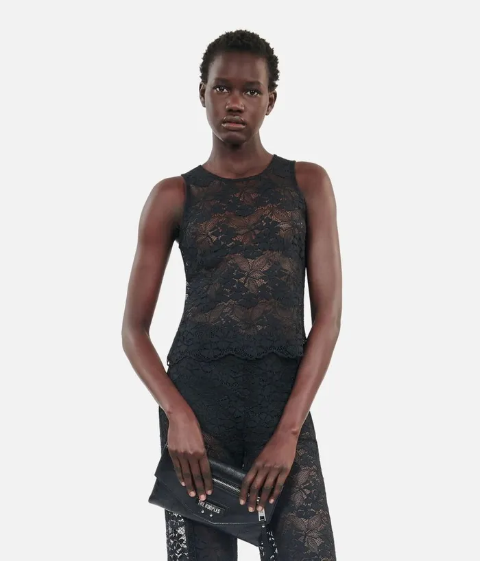 Women Blouses and Shirts THE KOOPLES Black Lace Top