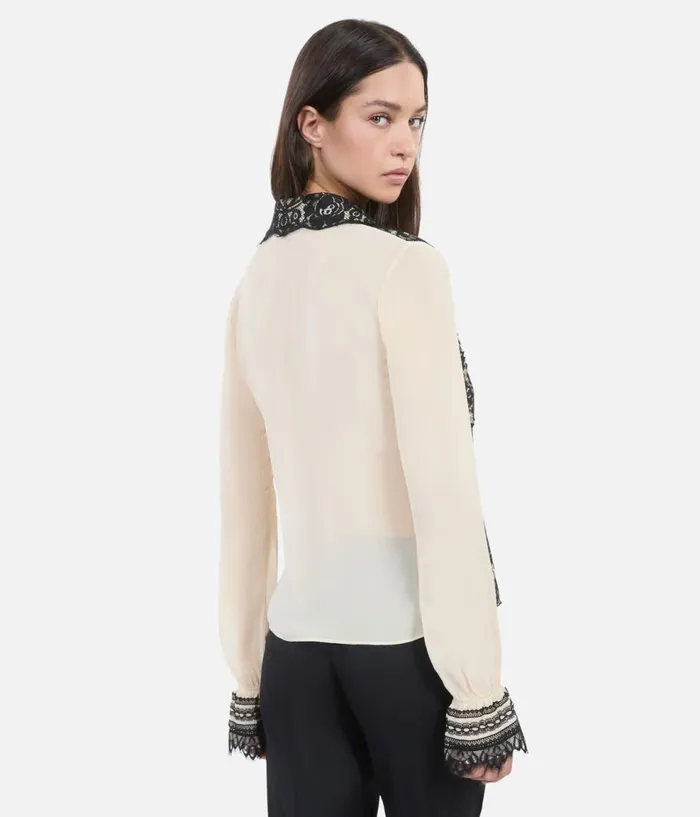 Women Blouses and Shirts THE KOOPLES Ecru Silk Shirt Women Blouses and Shirts THE KOOPLES Ecru Silk Shirt