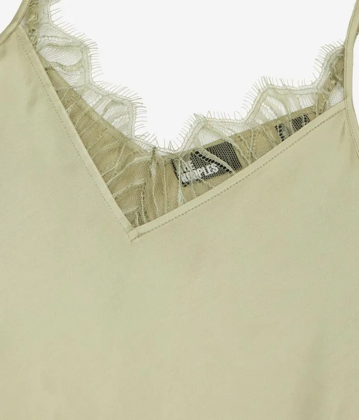 Women Blouses and Shirts THE KOOPLES Light Green Camisole With Lace Women Blouses and Shirts THE KOOPLES Light Green Camisole With Lace