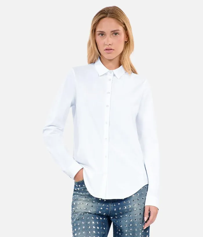 Women Blouses and Shirts THE KOOPLES White Poplin Shirt Women Blouses and Shirts THE KOOPLES White Poplin Shirt