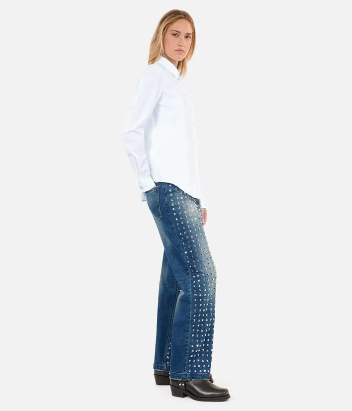 Women Blouses and Shirts THE KOOPLES White Poplin Shirt Women Blouses and Shirts THE KOOPLES White Poplin Shirt