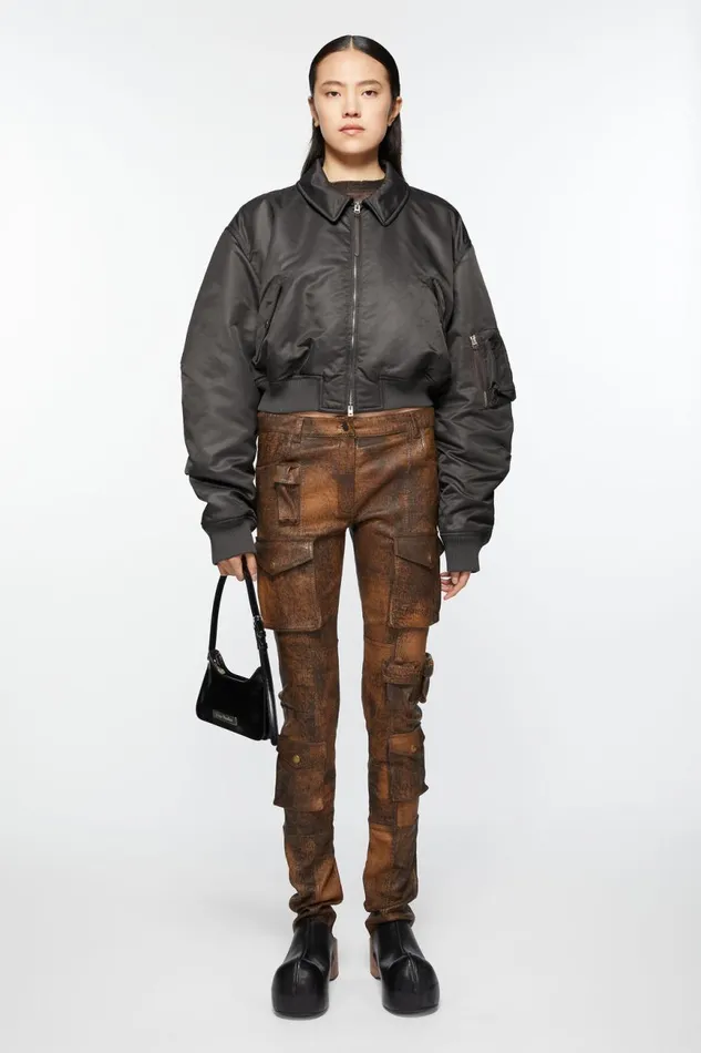 Women Bomber Jacket Anthracite Grey Acne Studios Outerwear