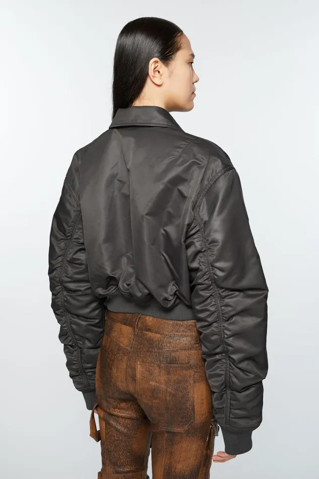 Women Bomber Jacket Anthracite Grey Acne Studios Outerwear