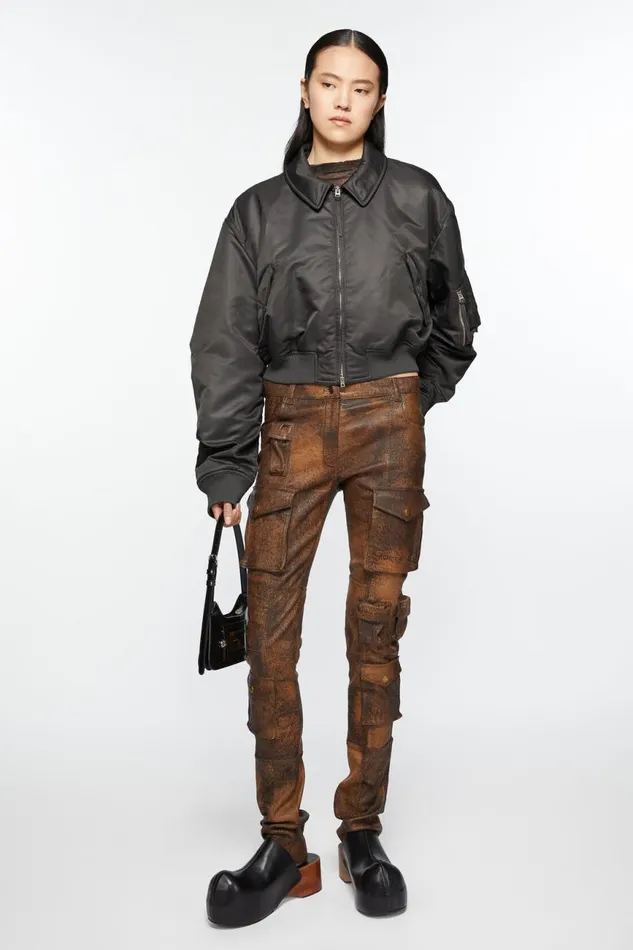 Women Bomber Jacket Anthracite Grey Acne Studios Outerwear