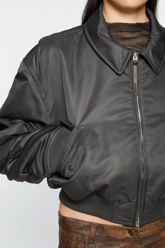 Women Bomber Jacket Anthracite Grey Acne Studios Outerwear