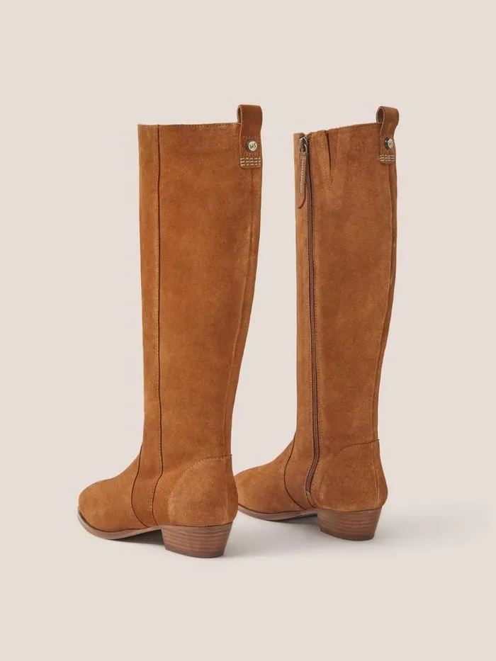 Women BOOTS White Stuff Willow Suede Knee High Boot Dark Tan Women BOOTS White Stuff Willow Suede Knee High Boot Dark Tan