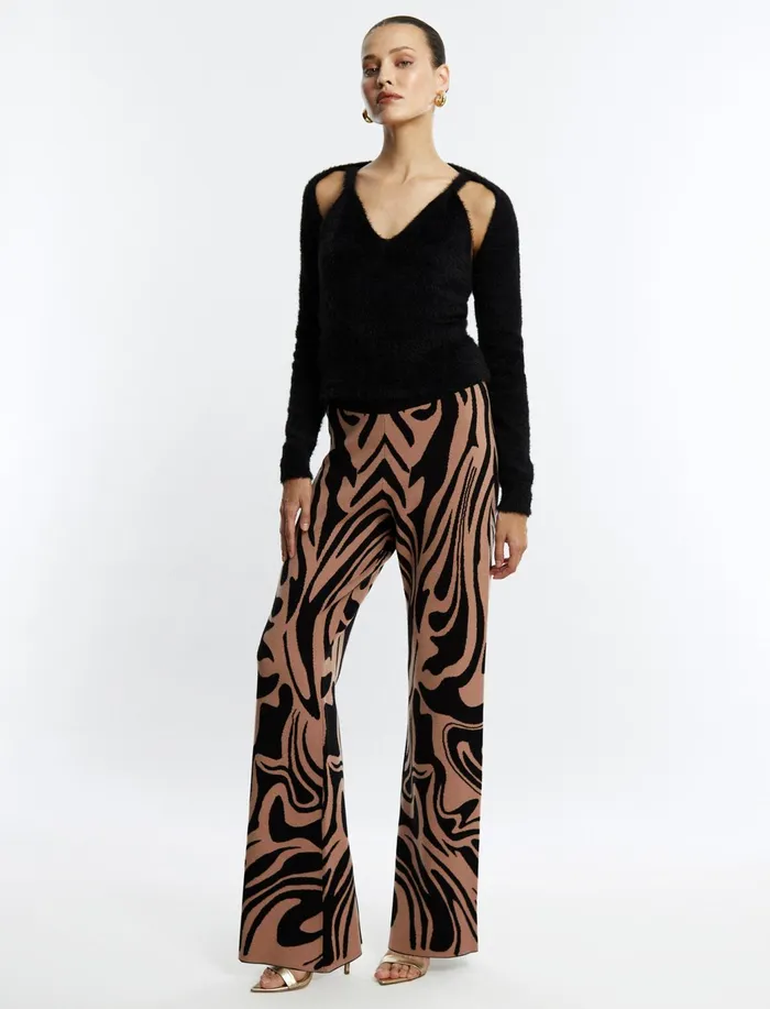 Women Bottoms BCBG CamelBlack WideLeg Sweater Pant Camelblack Beauty
