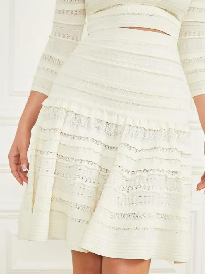 Women Bottoms Marciano Bethany Sweater Skirt Pale Pearl Women Bottoms Marciano Bethany Sweater Skirt Pale Pearl