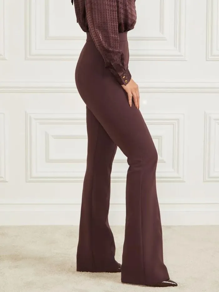 Women Bottoms Marciano Chloe Flared Pant Dark Bourbon Women Bottoms Marciano Chloe Flared Pant Dark Bourbon
