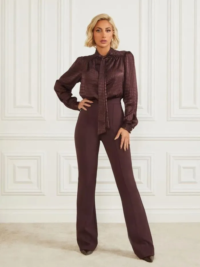 Women Bottoms Marciano Chloe Flared Pant Dark Bourbon Women Bottoms Marciano Chloe Flared Pant Dark Bourbon