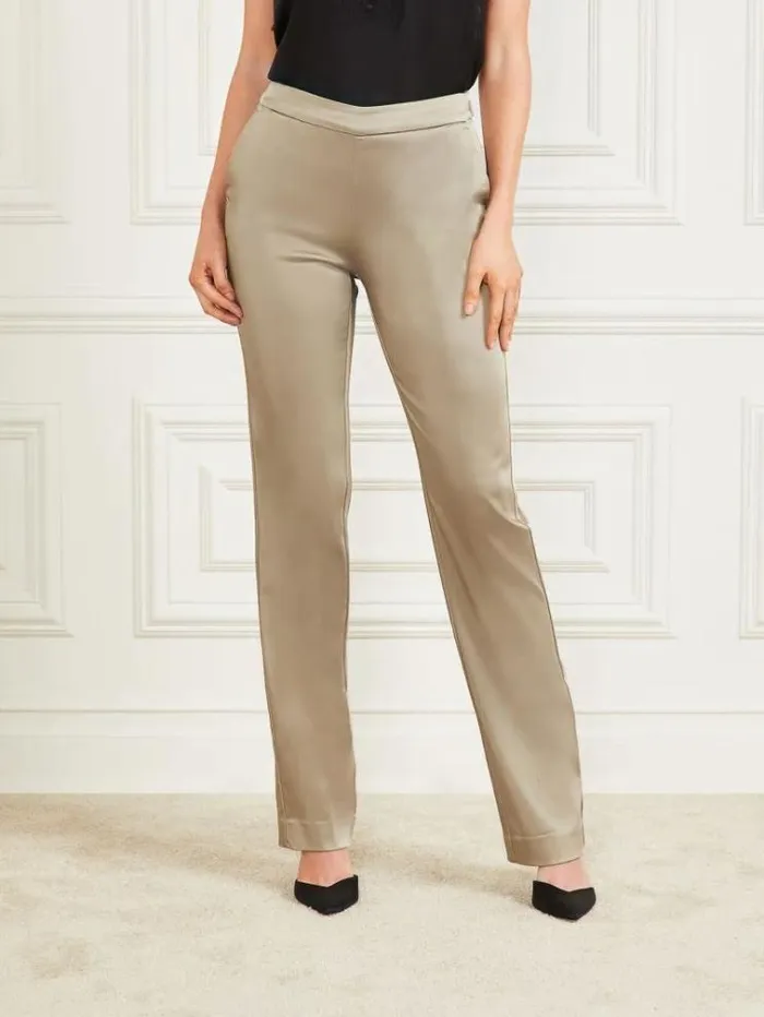 Women Bottoms Marciano Kim Satin Pant Natural Siena Women Bottoms Marciano Kim Satin Pant Natural Siena
