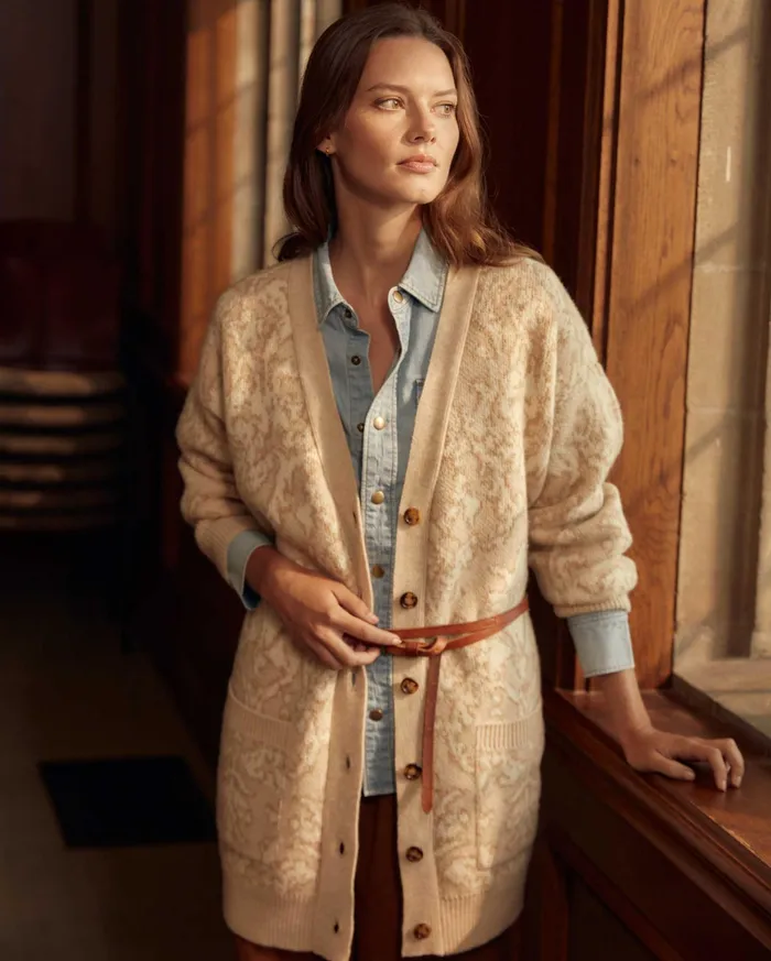 Women Boyfriend Cardigan Ivorybeige Billy Reid Sweaters and Knits