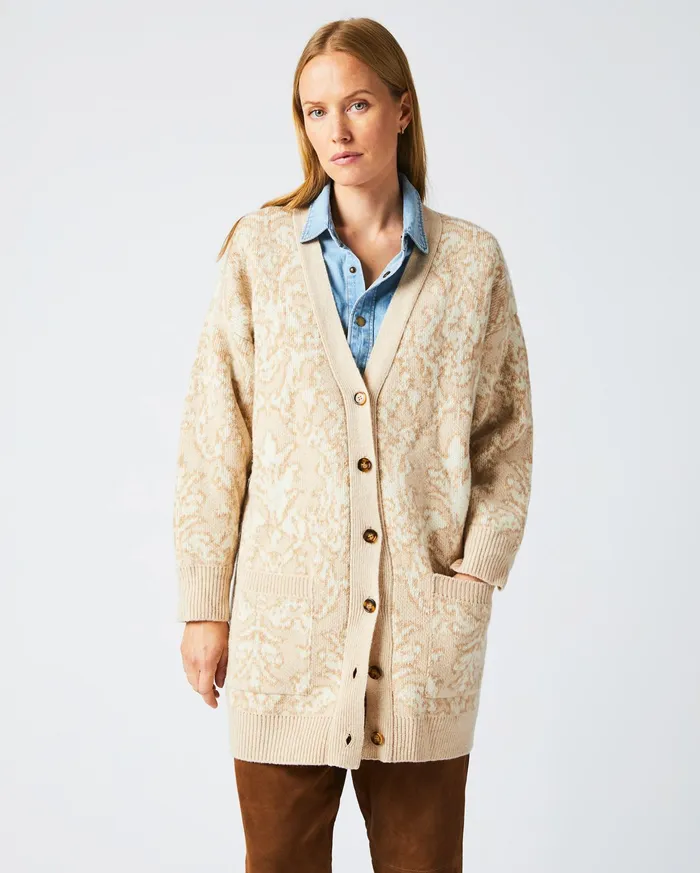 Women Boyfriend Cardigan Ivorybeige Billy Reid Sweaters and Knits