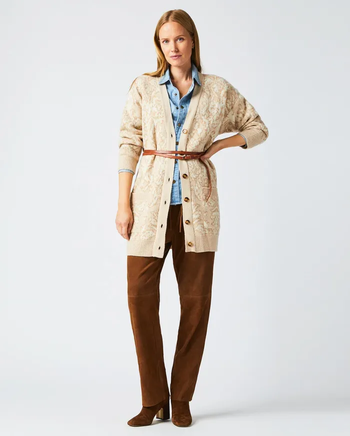 Women Boyfriend Cardigan Ivorybeige Billy Reid Sweaters and Knits