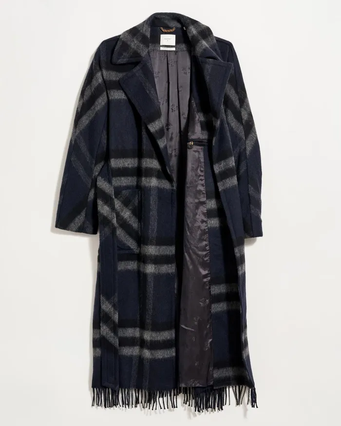 Women Car Blanket Coat Blackgrey Billy Reid Jackets and Outerwear