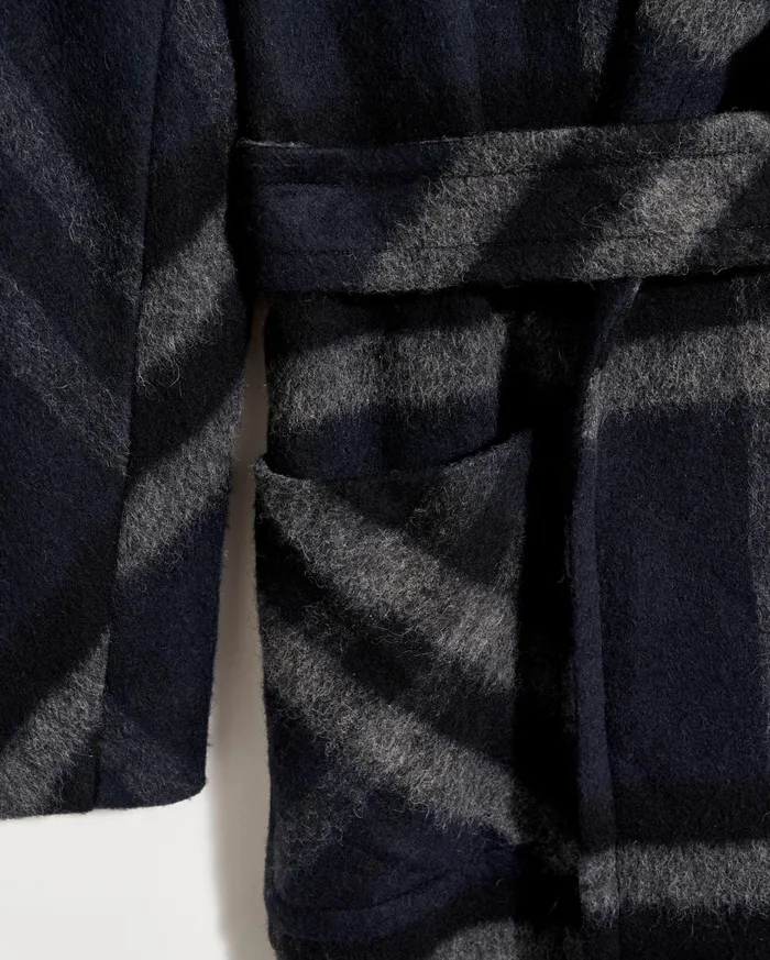 Women Car Blanket Coat Blackgrey Billy Reid Jackets and Outerwear
