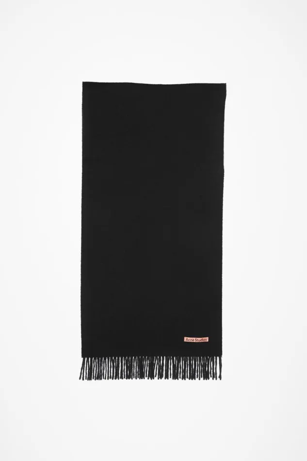 Women Cashmere Fringe Scarf 8211 Narrow Black Acne Studios Scarves