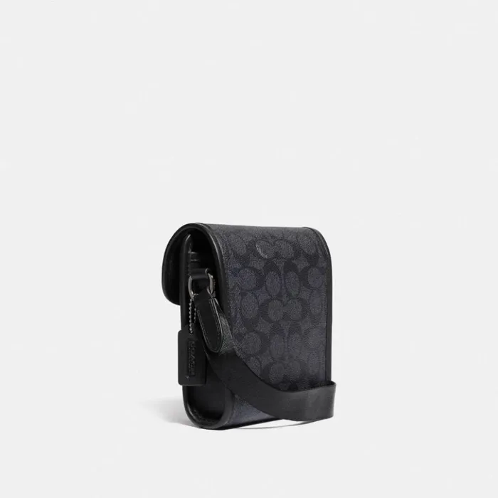 Women Charter NorthSouth Crossbody With Hybrid Pouch In Signature Canvas Charcoal Coach Tech and Travel