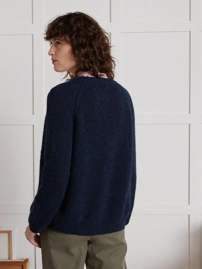 Women Clothing Cyrillus Brioche Stitch Cardigan Nuit