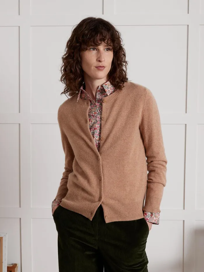 Women Clothing Cyrillus Button Cardigan 8211 The Cashmere Collection Camel