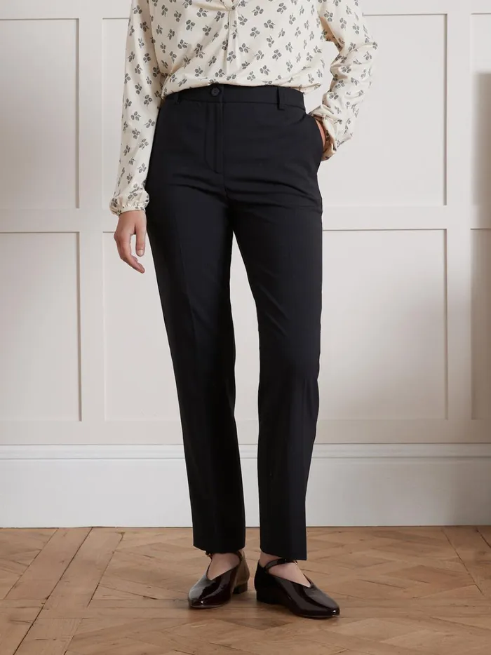 Women Clothing Cyrillus Lea Cigarette Trousers Encre
