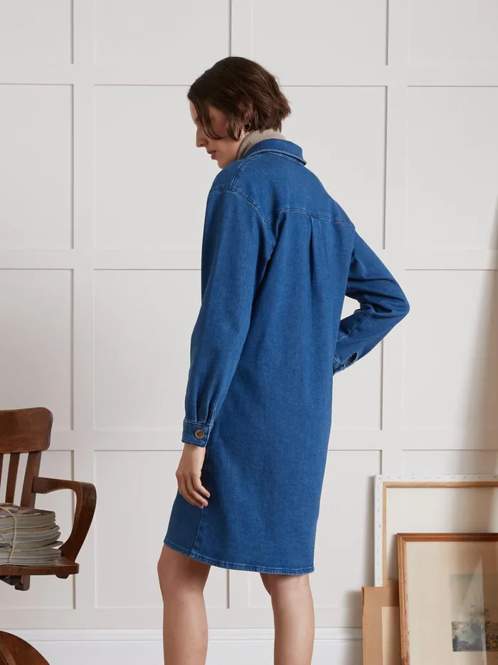 Women Clothing Cyrillus Organic Cotton Denim ShirtDress Denim Stone