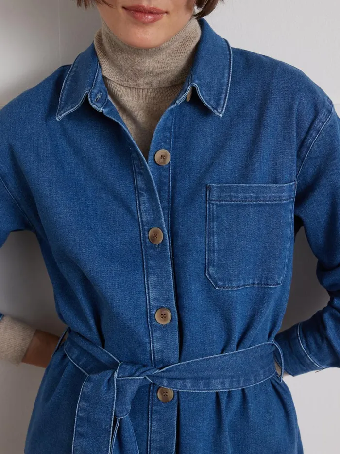 Women Clothing Cyrillus Organic Cotton Denim ShirtDress Denim Stone