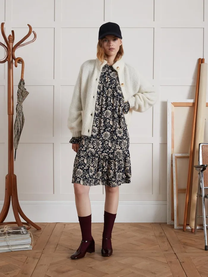 Women Clothing Cyrillus Short Pablo Piatti Print Dress Imp Rosae