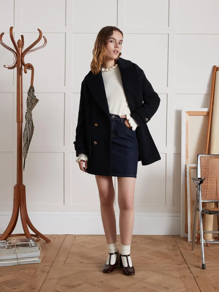 Women Clothing Cyrillus Sweater With Ruffled Neckline Ecru
