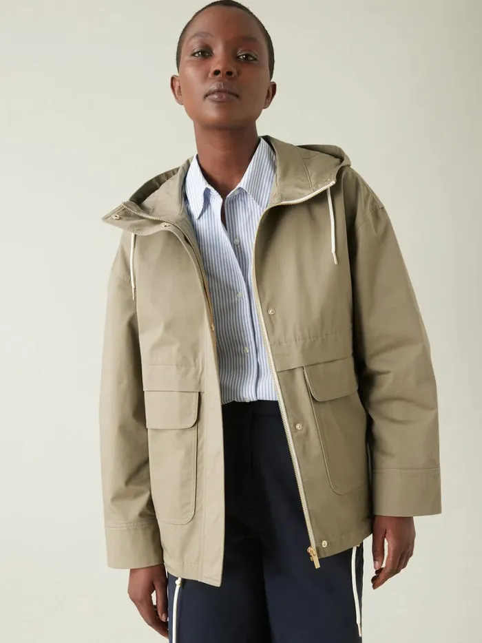 Women Clothing Cyrillus WaterRepellent Cotton Parka Thym