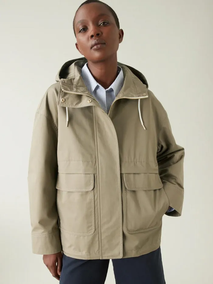 Women Clothing Cyrillus WaterRepellent Cotton Parka Thym