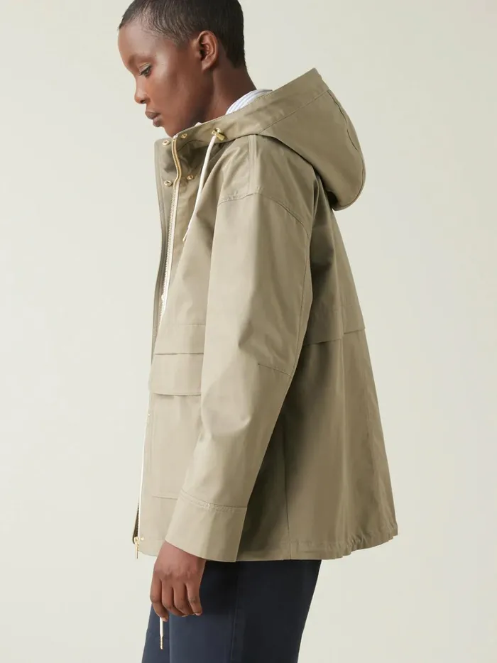 Women Clothing Cyrillus WaterRepellent Cotton Parka Thym