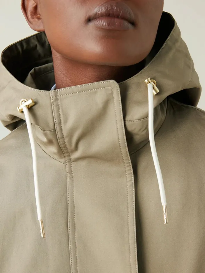 Women Clothing Cyrillus WaterRepellent Cotton Parka Thym