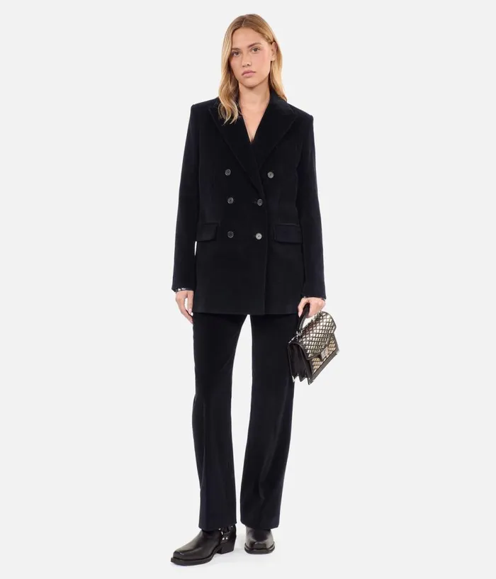 Women Coats and Jackets THE KOOPLES Black Corduroy Suit Jacket
