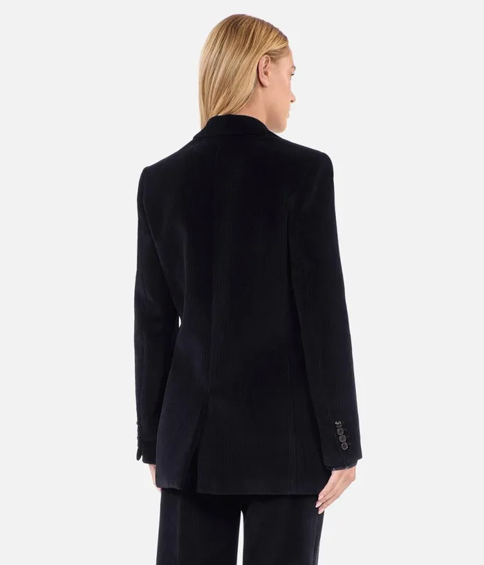 Women Coats and Jackets THE KOOPLES Black Corduroy Suit Jacket Women Coats and Jackets THE KOOPLES Black Corduroy Suit Jacket