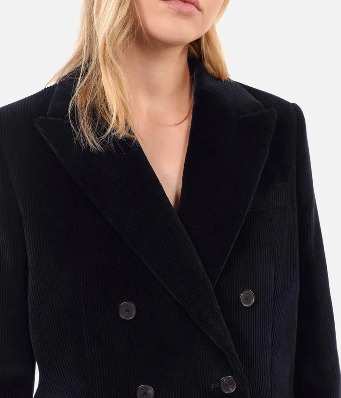 Women Coats and Jackets THE KOOPLES Black Corduroy Suit Jacket Women Coats and Jackets THE KOOPLES Black Corduroy Suit Jacket