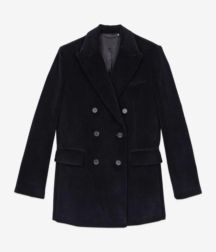 Women Coats and Jackets THE KOOPLES Black Corduroy Suit Jacket Women Coats and Jackets THE KOOPLES Black Corduroy Suit Jacket