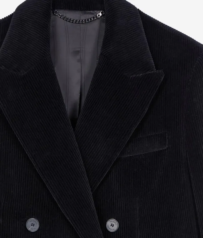 Women Coats and Jackets THE KOOPLES Black Corduroy Suit Jacket Women Coats and Jackets THE KOOPLES Black Corduroy Suit Jacket
