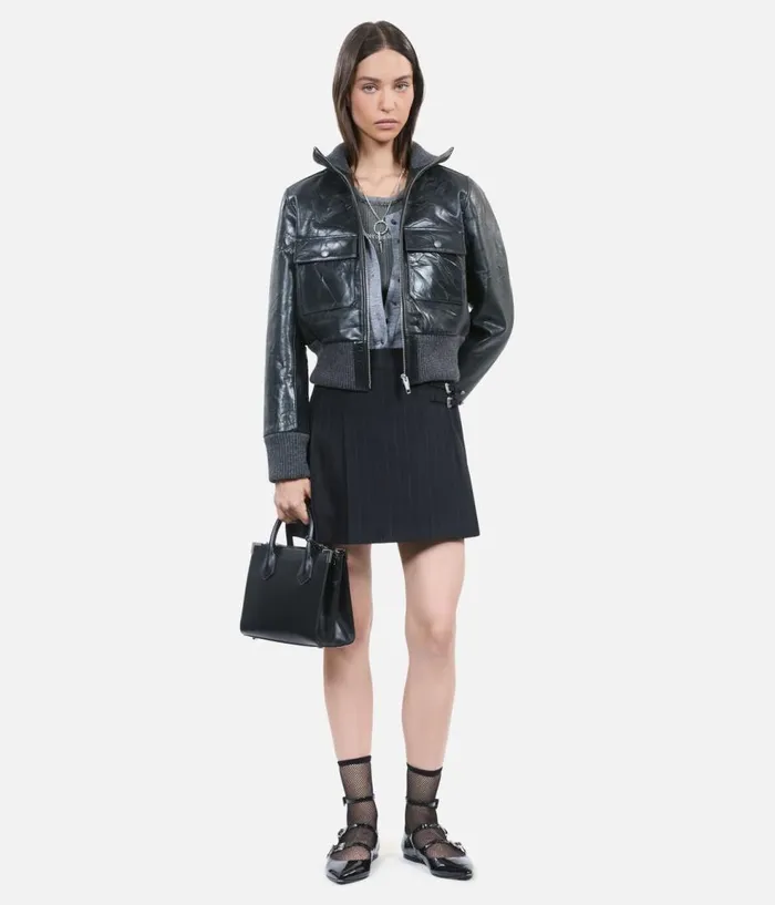 Women Coats and Jackets THE KOOPLES Black Leather Jacket
