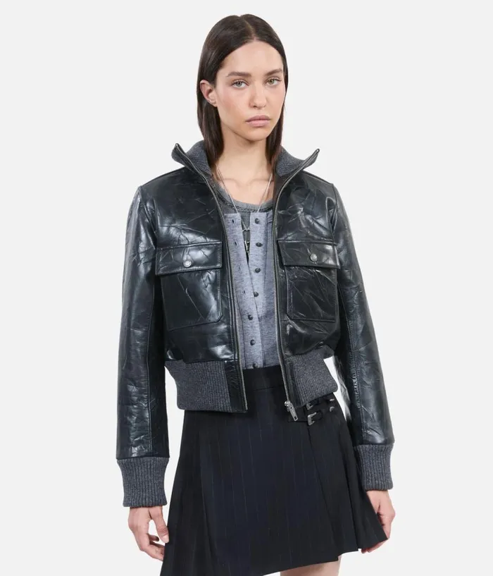Women Coats and Jackets THE KOOPLES Black Leather Jacket Women Coats and Jackets THE KOOPLES Black Leather Jacket
