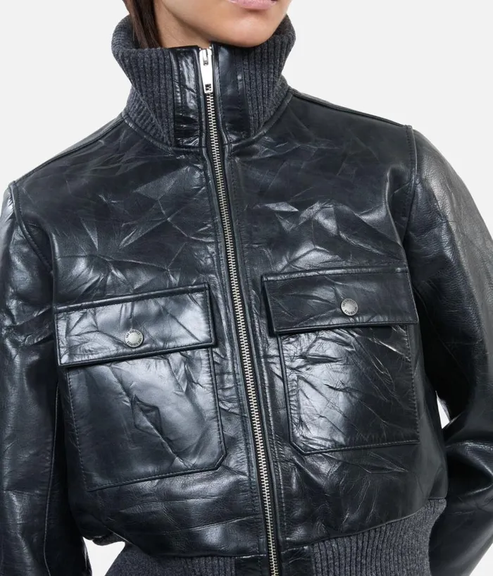 Women Coats and Jackets THE KOOPLES Black Leather Jacket Women Coats and Jackets THE KOOPLES Black Leather Jacket