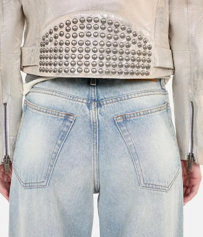Women Coats and Jackets THE KOOPLES Studded Silver Leather Jacket Women Coats and Jackets THE KOOPLES Studded Silver Leather Jacket