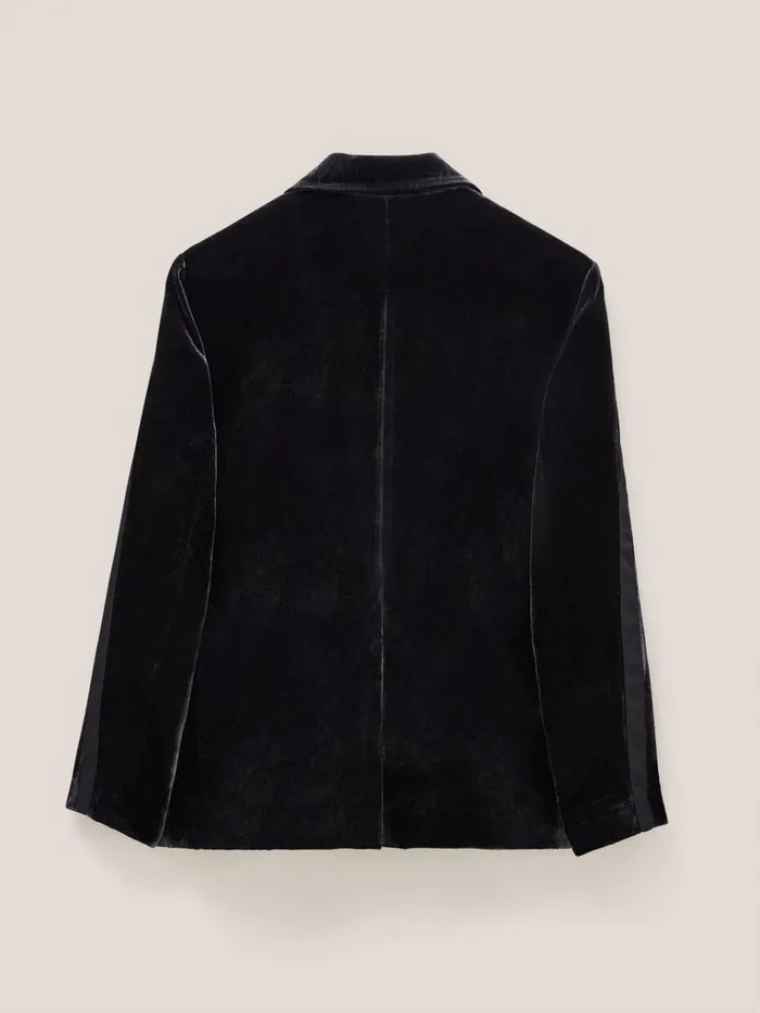 Women COATS and JACKETS White Stuff Jenny Velvet Blazer Pure Black Women COATS and JACKETS White Stuff Jenny Velvet Blazer Pure Black