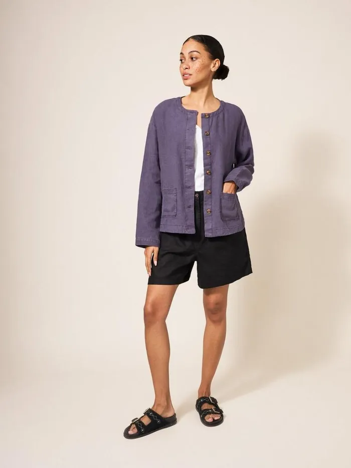 Women COATS and JACKETS White Stuff Tabby Linen Jacket Dusty Purple
