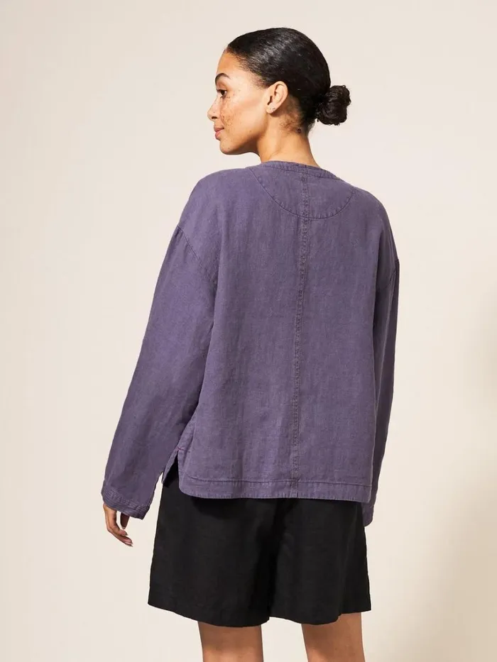 Women COATS and JACKETS White Stuff Tabby Linen Jacket Dusty Purple Women COATS and JACKETS White Stuff Tabby Linen Jacket Dusty Purple